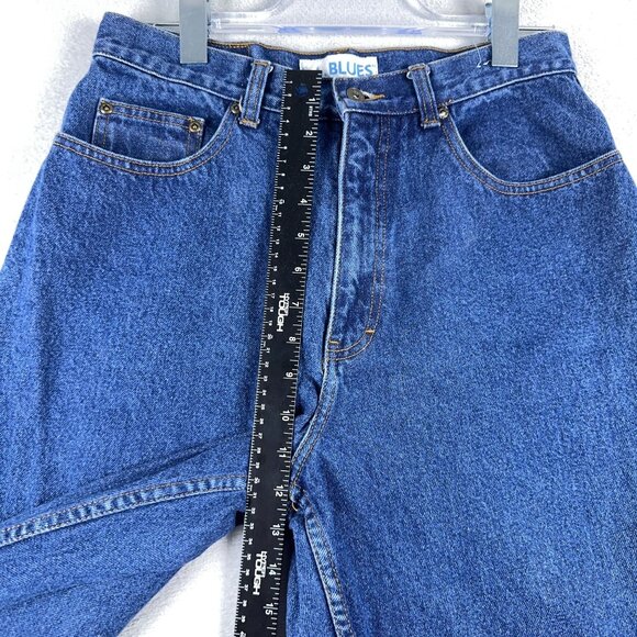 L.A. Blues Tapered Leg Jeans Classic 100% Cotton Women's Blue Size 12 Long - Picture 7 of 10